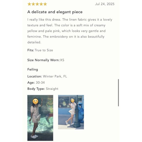 NWT Size 8 -Anthro Linen Cotton Puff-Sleeve Embroidered Mini Dress (NWT US$ 228) - Picture 2 of 16